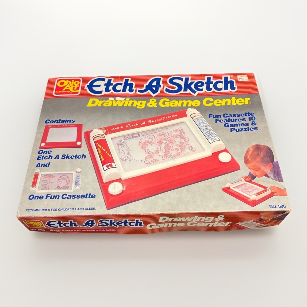 Ohio Art Etch A Sketch Drawing & Game Center Fun Cassette No 508 in Orignal Box!